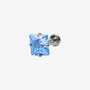 Sparkling Sugar Cube Titanium Flat Back Earrings