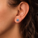 Sparkling Sugar Cube Titanium Flat Back Earrings