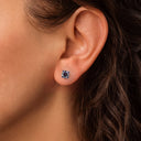 Sparkling Sugar Cube Titanium Flat Back Earrings