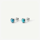 Turquoise Cabochon Titanium Flat Back Earrings