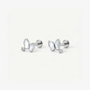 Mother of Pearl Butterfly Titanium Flat Back Earring