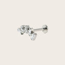 Baguette CZ Curved flat back earrings