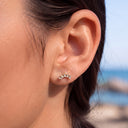 Baguette CZ Curved flat back earrings