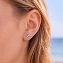 Baguette CZ Curved flat back earrings