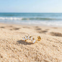 Baguette CZ Curved flat back earrings