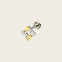 Baguette Open Square 18K Gold PVD Titanium Flat Back Earrings
