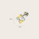 Baguette Open Square 18K Gold Plated Titanium Flat Back Earrings