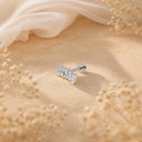 Baguette Zigzag Climber 18K Gold PVD Titanium Flat Back Earrings