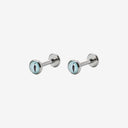 Bezel-Set Opal Titanium Flat Back Earrings