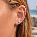 Bezel-set pearl flat back earrings