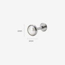 Bezel-Set Pearl Titanium Flat Back Earrings