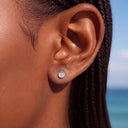 Button Coin Titanium Flat Back Earrings