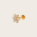 CZ Flower Cluster flat back earrings