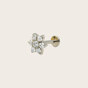 CZ Flower Cluster flat back earrings