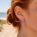 CZ Pavé Huggie Titanium Hoop Earrings