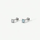 Chubby Star-Glitter Titanium Flat Back Earrings