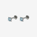 Chubby Star-Glitter Titanium Flat Back Earrings