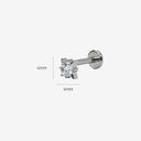 Chubby Star-Glitter Titanium Flat Back Stud Earrings