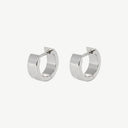 Chunky Wide Band Huggie 18K Gold Plated Titanium Hoop Earrings