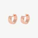 Chunky Wide Band Huggie 18K Gold Plated Titanium Hoop Earrings