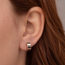 Chunky Wide Band Huggie 18K Gold Plated Titanium Hoop Earrings