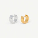 Chunky Wide Band Huggie 18K Gold Plated Titanium Hoop Earrings