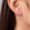 Classic Thin Titanium Hoop Earrings
