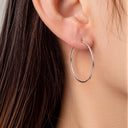 Classic Thin Titanium Hoop Earrings