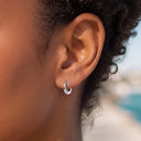 Crescent Moon Huggie Titanium Hoop Earrings