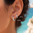 Crescent Moon Huggie Titanium Hoop Earrings
