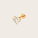 Cushion-Cut Trio Cluster 18K Gold PVD Titanium Flat Back Earrings