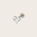 Cushion-Cut Trio Cluster 18K Gold PVD Titanium Flat Back Earrings
