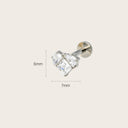 Cushion-Cut Trio Cluster 18K Gold Plated Titanium Flat Back Earrings