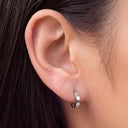 D-Shape Flat Huggie Titanium Hoop Earrings