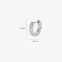 D-Shape Flat Huggie Titanium Hoop Earrings