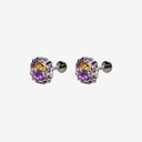 Dazzling Rose Cut Titanium Flat Back Earrings