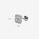 Diamond-Paved Four-Leaf Clover Titanium Flat Back Stud Earrings