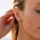 Diamond-paved four-leaf clover flat back earrings