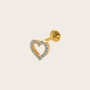Diamond-studded heart flat back earrings