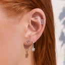 Diamond-studded heart flat back earrings