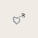 Diamond-studded heart flat back earrings