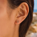 Diamond-studded heart flat back earrings