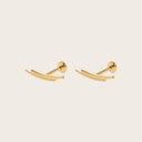 Double Lines 18K Gold Plated Titanium Flat Back Earrings