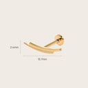 Double Lines 18K Gold Plated Titanium Flat Back Earrings