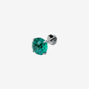 Faceted Round CZ Titanium Flat Back Earrings