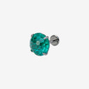 Faceted Round CZ Titanium Flat Back Earrings