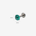 Teal Brilliant Cut CZ Titanium Flat Back Earrings