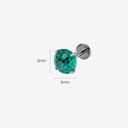 Teal Brilliant Cut CZ Titanium Flat Back Earrings