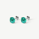 Faceted Round CZ Titanium Flat Back Earrings