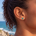 Jan to Dec Firework-Cut Round CZ flat back earrings